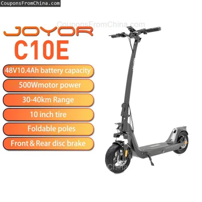 n____S - ❗ JOYOR C10E Electric Scooter 500W 48V 10.4Ah 10inch 40km/h 30-50km [EU]
〽️ ...