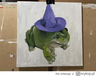 the-sheepy - Magiczny żabol powstaje 
#żaba #froggy #portret #rekodzielo #obrazy #mal...