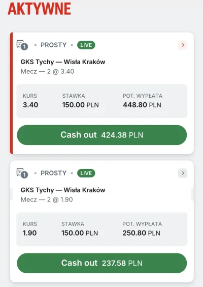 luktuc - Zakład przy 1.90 tuż przed meczem, drugi po stracie gola na 0:1 - pomyślałem...