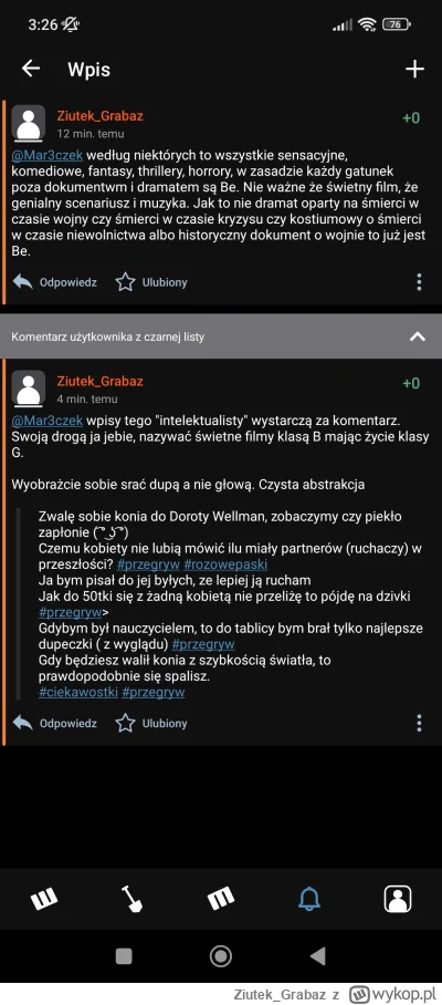 Ziutek_Grabaz - Nowy wykop. Sam jestem na swojej czarnej liście. 






##!$%@? #hehe...