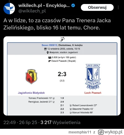 meemphis11 - Ostatni raz Lech przegrywając 2-0 wygrał mecz 16 lat temu w lidze xD
Str...