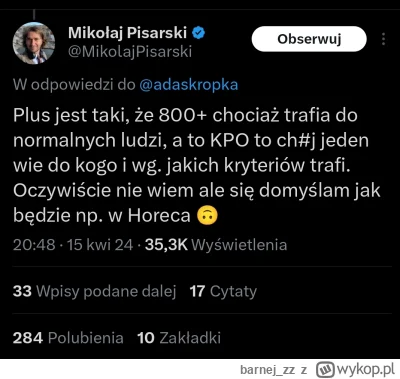 barnej_zz - Prorok jakiś czy co.
 
Wpis z kwietnia 2024 r.

#kpo