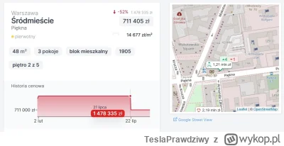 TeslaPrawdziwy - A miało nie spadać w centrum. Szkoda, że to klitka 48 m2. Zaznaczyłe...