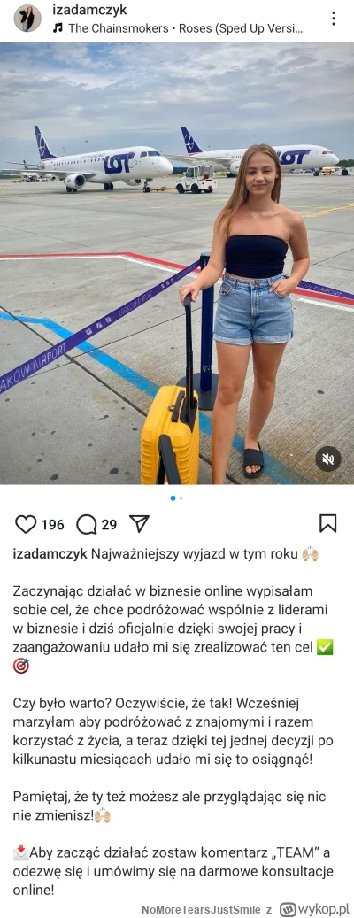 NoMoreTearsJustSmile - Wciąż mam bekę z tego zdjęcia Izki przed 2 samolotami LOTu. Na...