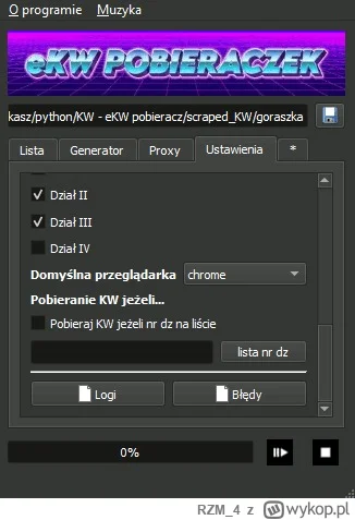 RZM_4 - [1.2.01] eKW pobieraczek
Link do nowej wersji:

https://github.com/Rzezimiosz...