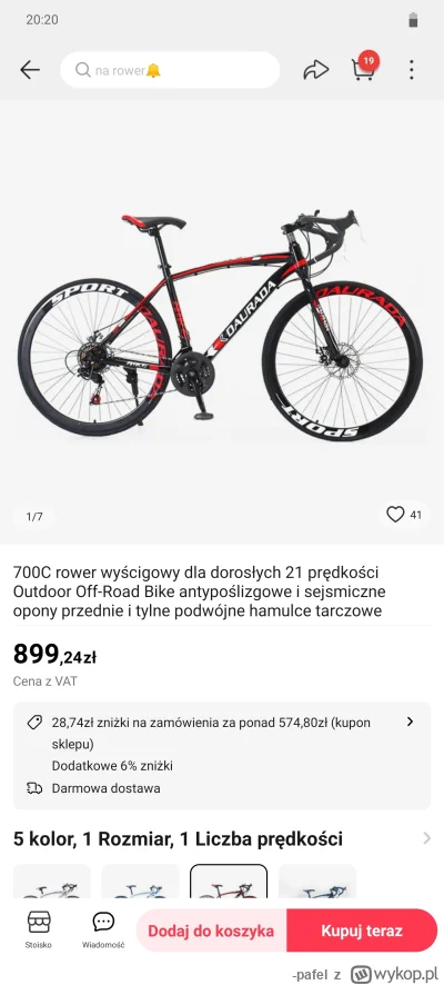 -pafel - @ZaQ_1 tak dla beki bym wziął gravelka z Chin za 800 zł z kuponami z darmową...