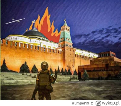 Kumpel19 - Moskwa płonie. „Ukrposzta” zapowiedziała nowy znaczek z dronem nad Kremlem...