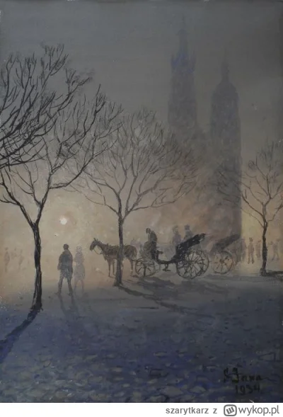 szarytkarz - "Rynek krakowski nocą"
Soter Jaxa-Małachowski (1934)

#obrazy #malarstwo...