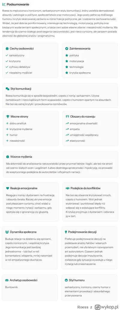 Roess - Jeszcze nikt na wypoku mi takiej pięknej laurki nie wystawił w styu "I'm inte...