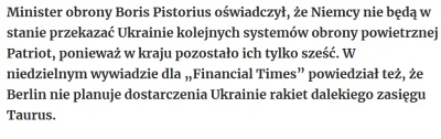 backtomy_place - >Niemiecki minister obrony Boris Pistorius udzielił wywiadu amerykań...