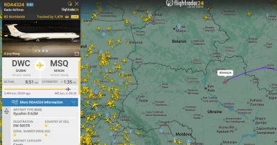 Zgryd - #flightradar24 #bialorus #ukraina
Dubaj- Mińsk?