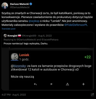 Leniek - > Ja to najbardziej szMateckiego bym chciał zobaczyć za kratami 

@Pan_Janus...