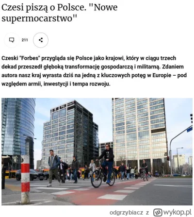 odgrzybiacz - Czesi piszą o Polsce: "Nowe supermocarstwo". Cieszę, się że rozwój nasz...