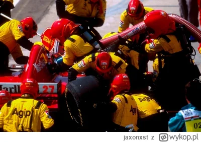 jaxonxst - Pit stop Scuderii Ferrari w trakcie wyścigu w 1995 roku.

#f1 #f1porn #abc...