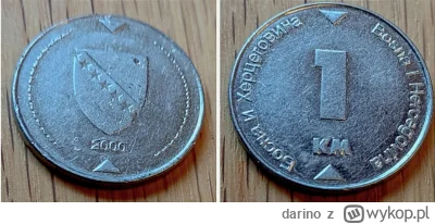 darino - 1 marka zamienna Bośnia i Hercegowina 2000r
#numizmatyka #monety