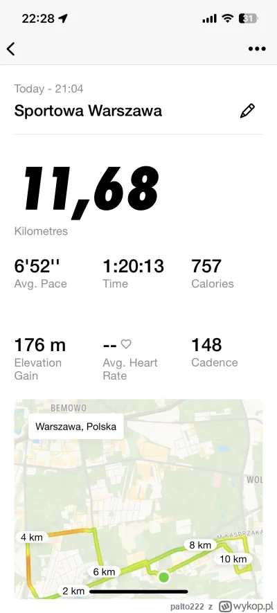 palto222 - Dzisiaj ostra walka ze sobą i rekord pobity o 4km, czuje dobrze #bieganie ...