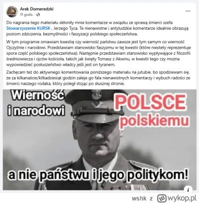 wshk - Tego to jak zawsze boli a w zdrowych odruchach czyli pluciu na zdrajców widzi ...