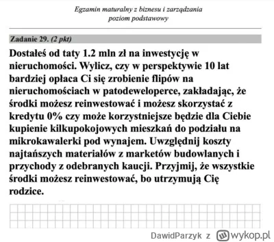DawidParzyk - Egzamin maturalny z biznesu i zarządzania poziom podstawowy - #nierucho...