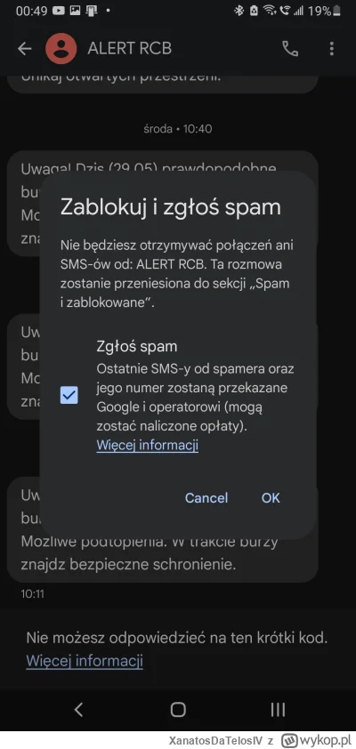 XanatosDaTelosIV - I koniec tego gówna. 
Ostatnio 3/4 razy dziennie wysyłali te ostrz...