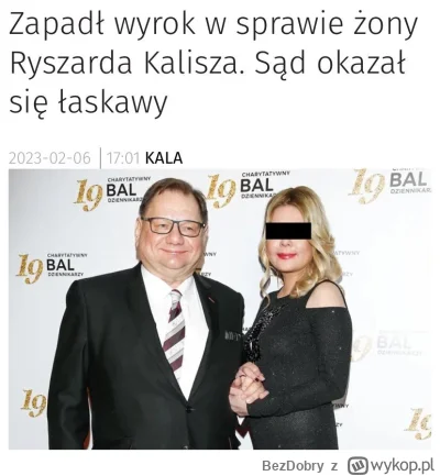 BezDobry - "Wolny" Sąd złagodził karę dla żony Ryszarda Kalisza za jazdę po pijanemu,...