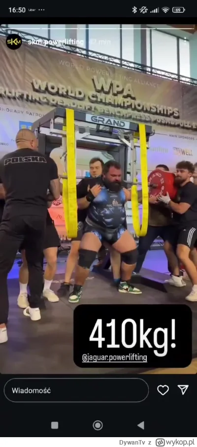 DywanTv - Dziś pękło 1002,5 kg w polskim trójboju, aż dziwne, ze nie ma wątku.
Wynik ...