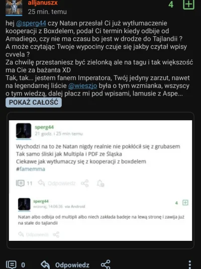 sperg44 - @alljanuszx tak bardzo dostał #!$%@? przez to że wyśmiewam multiple że musi...