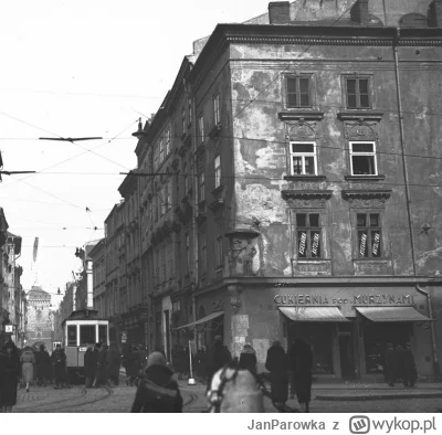 JanParowka - Kraków Rynek Główny 1932r - Kamienica "Pod Murzynami" i cukiernia pod ni...