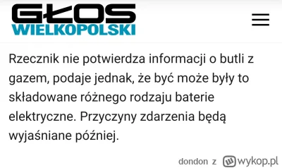 dondon - Prawie wszystkie media piszą o wybuchu butli z gazem jak o potwierdzonym fak...