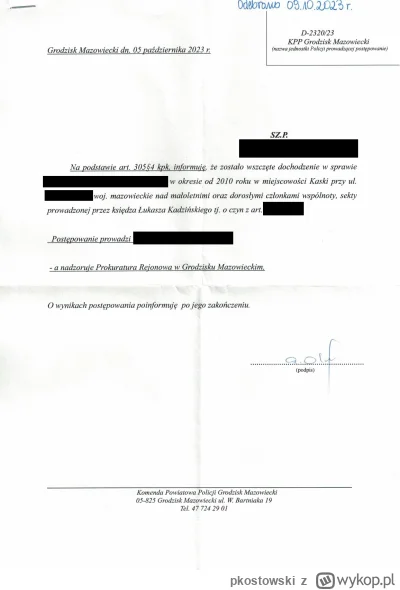 pkostowski - W wyniku zawiadomienia, które złożyłem, prokuratura rejonowa w Grodzisku...