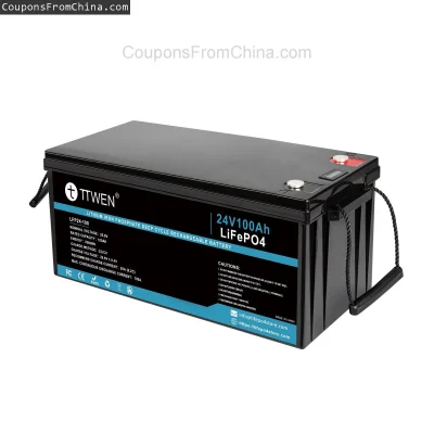 n____S - ❗ TTWEN 24V 25.6V 100Ah LiFePO4 Battery Pack 2560Wh 100A [EU]
〽️ Cena: 586.9...