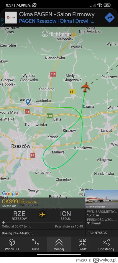 rmk93 - #rzeszow #lotnisko #samoloty #flightradar24 

Właśnie zawrócił mi nad domem z...