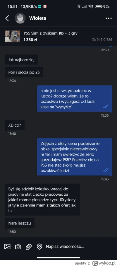 Spofity - Ale śmietnik ludzki i tego pełno na OLX. Tak łatwo to wykryć a #olx nic z t...