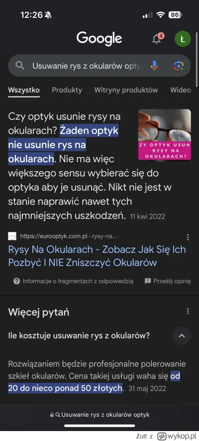 Zulf - #optyka #okularyboners 

Czy da sie usunac rysy z okluarow? Jak widac na zalac...