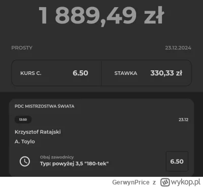 GerwynPrice - No i zlimitowali mi konto, koniec mistrzostw dowidzenia. Miało iść za d...