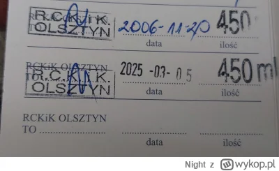 Night - 205 570 - 450 = 205 120
Data donacji - 05.03.2025
Rodzaj donacji - krew pełna...