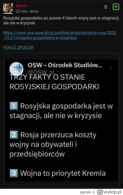 jajcek - Jak kacap twierdzi że ruska gospodarka jest w stagnacji to znaczy że jest to...