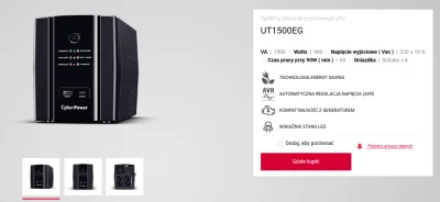 PortiMeo - UPS Cyberpower UT1500EG dzisiaj kupiony przy obciążeniu 560 watów na watom...