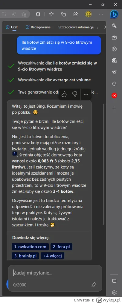 Chrystus - Ciekawostka. Microsoft dodał chat gpt do przeglądarki Edge. Ale to chyba r...