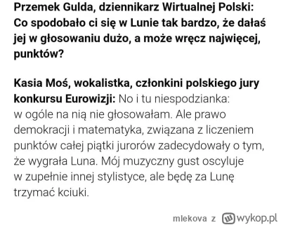 mlekova - @OstatniZnak Dzięki, już rozumiem. Właśnie spojrzałam na profil Kasi Moś i ...