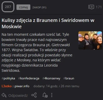 HrabiaTruposz - Doszliśmy do ciekawego momentu, gdy k0nfiarze w obronie swojego guru ...