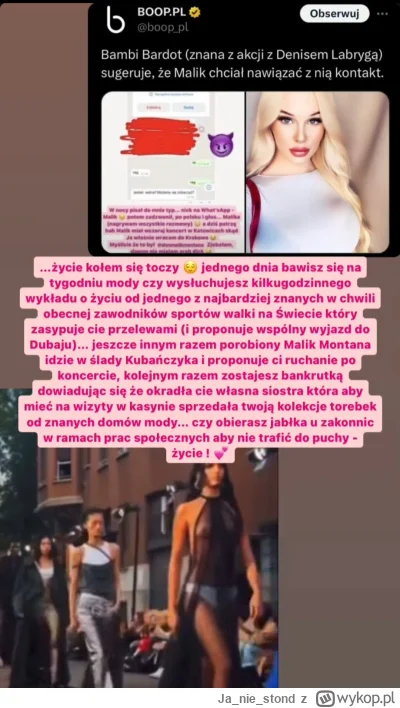 Janiestond - #famemma 
To kubańczyk tez pisał do bambi i proponował jej ruchanie? Kto...