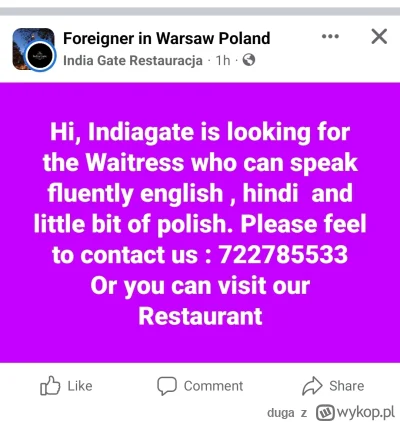 duga - #polska #integracja #imigracja #imigranci Z grupy na Facebooku- wymagania języ...