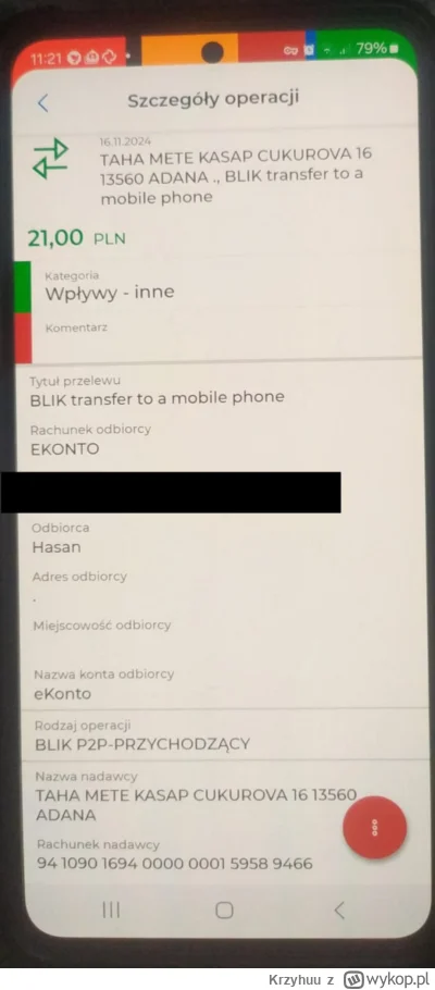 Krzyhuu - W nocy dostalem 2x blik +21zł każdy. To jakiś rodzaj scamu? Czy zwykla pomy...