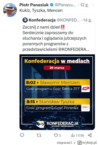 zbigniew23 - @she-wolf1993 Panasiuk z tego co widziałem to dalej wspiera konfederacja