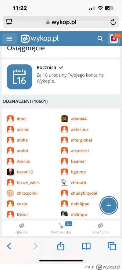 -18 - Ale ten czas leci #urodziny #wykop chyba się tu zasiedziałem