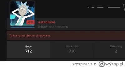 Kryspin013 - @Polinik: O konto spadło, ale nie za spam, a za fejura:
	"banned": {
	"r...