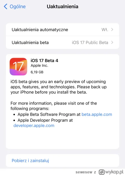sewesew - Wiecie dlaczego nie mam dostępu do wyższej wersji bety iOS 17? 4 dni temu w...