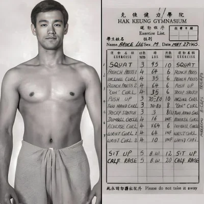 Porten - Plan treningowy Bruce Lee #ciekawostki #mikrokoksy #silownia