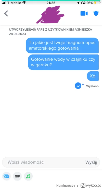 Hemingwayy - #tinder #badoo
Mogę już bzikać czy za wcześnie?
