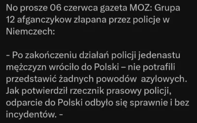 BozenaMal - Niemiecka gazeta 6 czerwca poinformowała,  że grupa 12 Afgańczyków złapan...